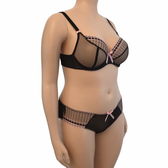 Freya Arabella Sheer Plunge Bra Black Full Bust Support 34DD - Picture 9 of 16